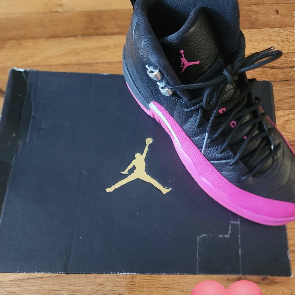 Black and Pink Air Jordan Sneakers